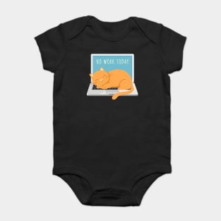 No Work Today - Sleeping Cat on a Laptop Baby Bodysuit